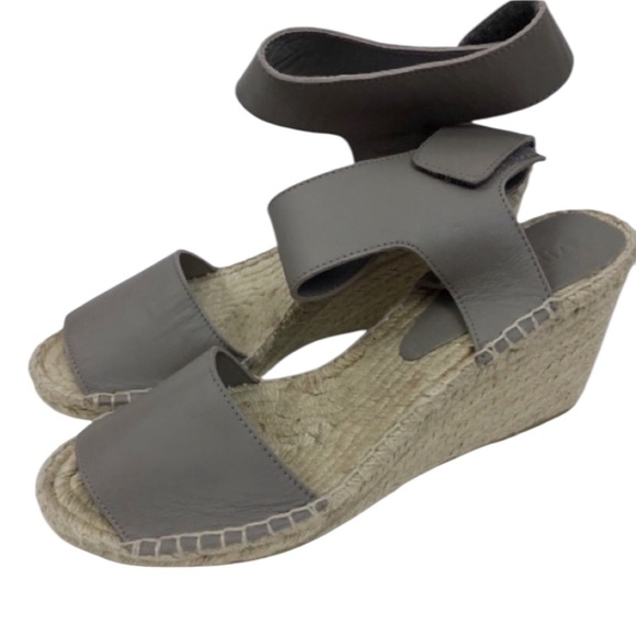 VINCE Sophie Leather Wedge Espadrille Sandals - Picture 3 of 15